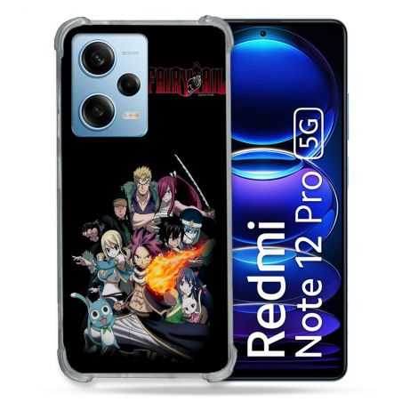 Coque Renforcée En Verre Trempé Pour Xiaomi Redmi Note 12 Pro 5G Manga Fairy Tail Logo Team