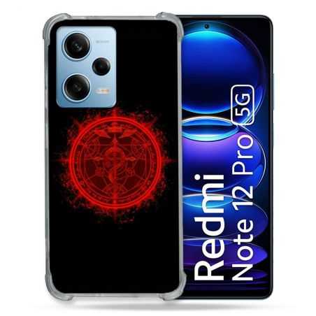 Coque Renforcée En Verre Trempé Pour Xiaomi Redmi Note 12 Pro 5G Manga Fullmetal Alchemist Logo