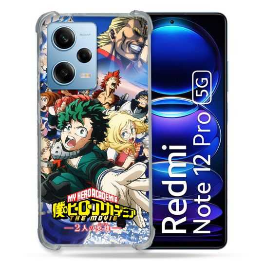 Coque Renforcée En Verre Trempé Pour Xiaomi Redmi Note 12 Pro 5G Manga My Hero Academia Affiche