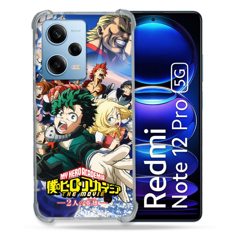 Coque Renforcée En Verre Trempé Pour Xiaomi Redmi Note 12 Pro 5G Manga My Hero Academia Affiche