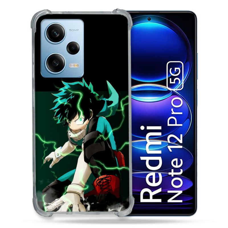 Coque Renforcée En Verre Trempé Pour Xiaomi Redmi Note 12 Pro 5G Manga My Hero Academia Deku