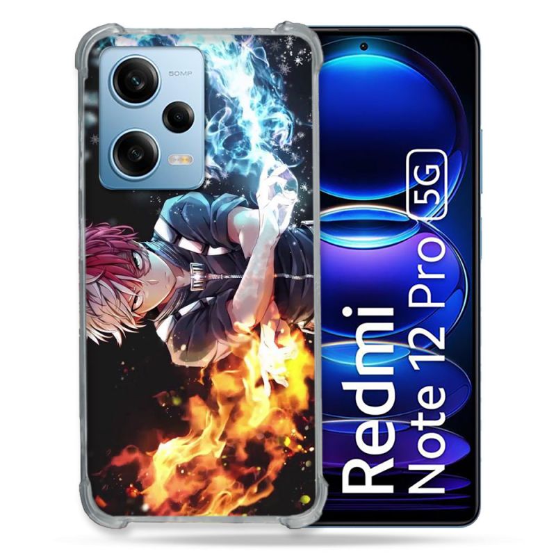 Coque Renforcée En Verre Trempé Pour Xiaomi Redmi Note 12 Pro 5G Manga My Hero Academia Shoto