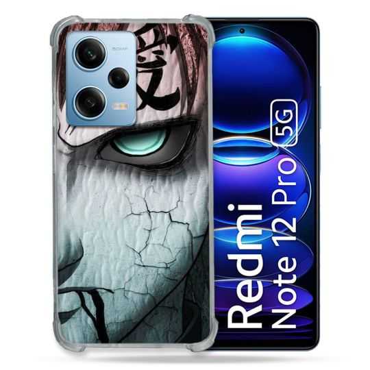 Coque Renforcée En Verre Trempé Pour Xiaomi Redmi Note 12 Pro 5G Manga Naruto Gaara