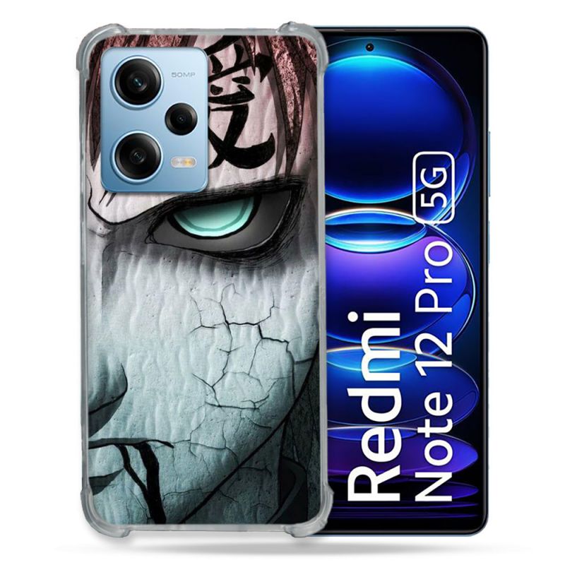 Coque Renforcée En Verre Trempé Pour Xiaomi Redmi Note 12 Pro 5G Manga Naruto Gaara