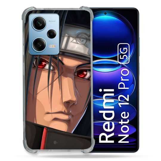 Coque Renforcée En Verre Trempé Pour Xiaomi Redmi Note 12 Pro 5G Manga Naruto Itachi Visage