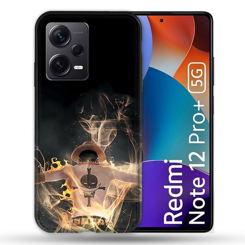 Coque Renforcée Pour Xiaomi Redmi Note 12 Pro Plus 5G Manga One Piece Ace Noir