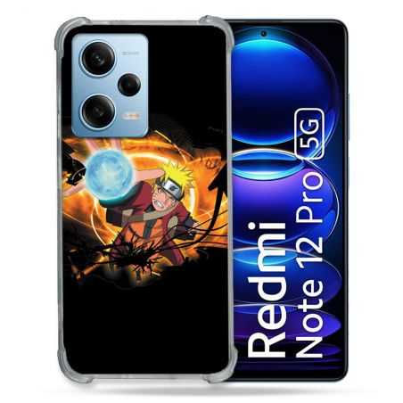 Coque Renforcée En Verre Trempé Pour Xiaomi Redmi Note 12 Pro 5G Manga Naruto Noir