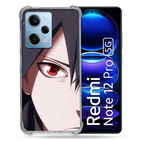 Coque Renforcée En Verre Trempé Pour Xiaomi Redmi Note 12 Pro 5G Manga Naruto Sasuke visage