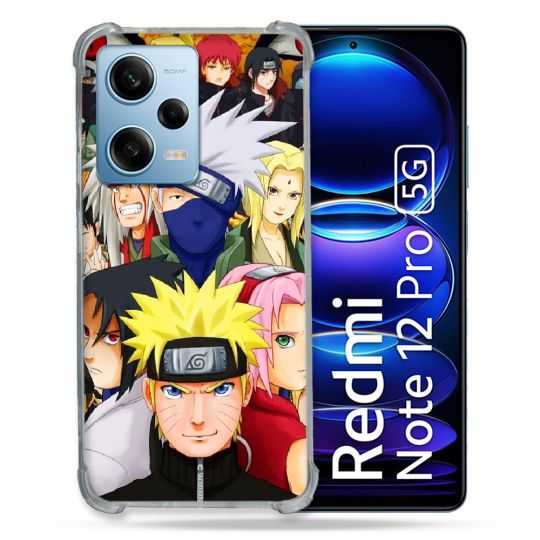 Coque Renforcée En Verre Trempé Pour Xiaomi Redmi Note 12 Pro 5G Manga Naruto Team