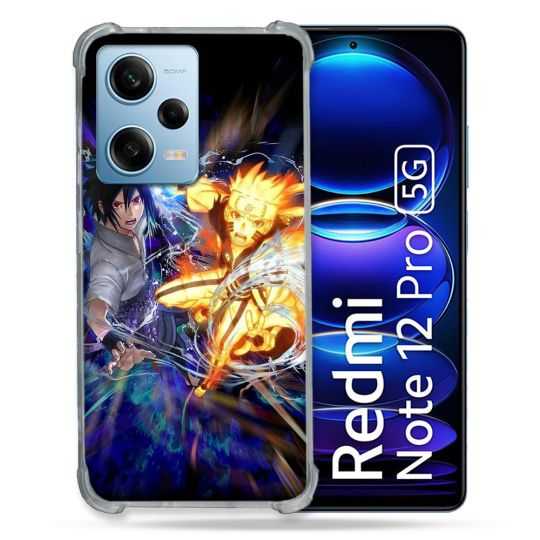 Coque Renforcée En Verre Trempé Pour Xiaomi Redmi Note 12 Pro 5G Manga Naruto VS