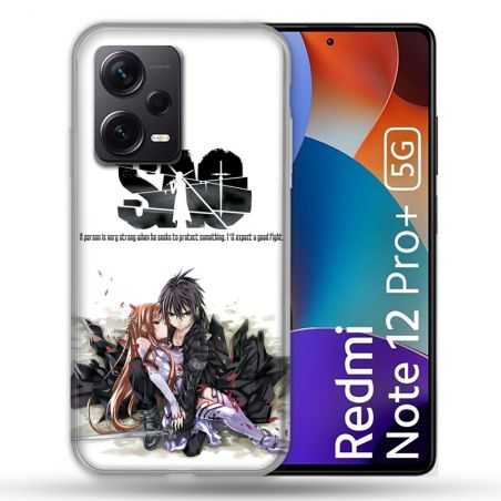 Coque Renforcée Pour Xiaomi Redmi Note 12 Pro Plus 5G Manga SAO sword Art Online Blanc