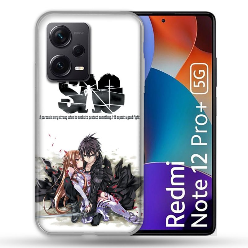 Coque Renforcée Pour Xiaomi Redmi Note 12 Pro Plus 5G Manga SAO sword Art Online Blanc