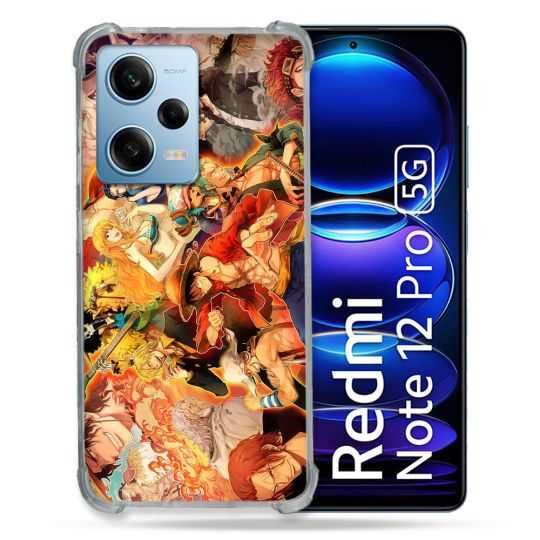 Coque Renforcée En Verre Trempé Pour Xiaomi Redmi Note 12 Pro 5G Manga One Piece Nakama