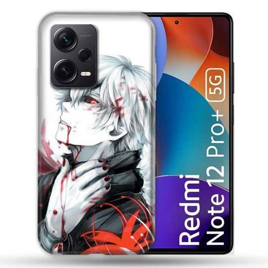 Coque Renforcée Pour Xiaomi Redmi Note 12 Pro Plus 5G Manga Tokyo Ghoul Kaneki Blanc