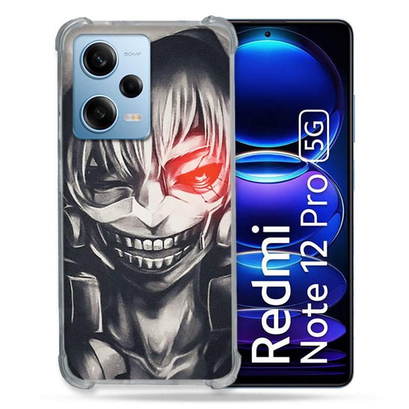 Coque Renforcée En Verre Trempé Pour Xiaomi Redmi Note 12 Pro 5G Manga Tokyo Ghoul Kaneki Noir