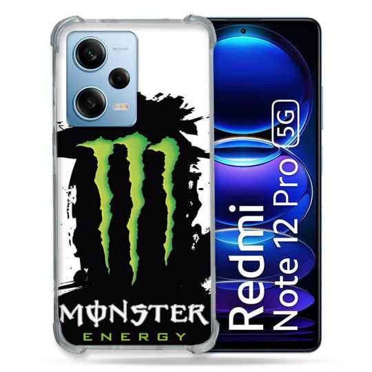 Coque Renforcée En Verre Trempé Pour Xiaomi Redmi Note 12 Pro 5G Monster Energy Tache