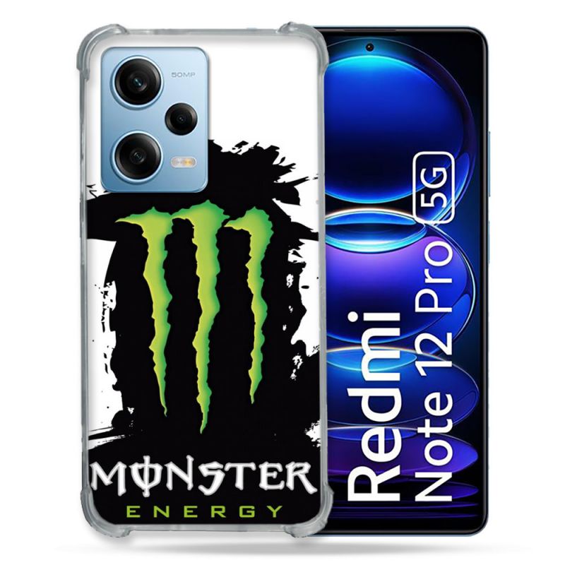 Coque Renforcée En Verre Trempé Pour Xiaomi Redmi Note 12 Pro 5G Monster Energy Tache