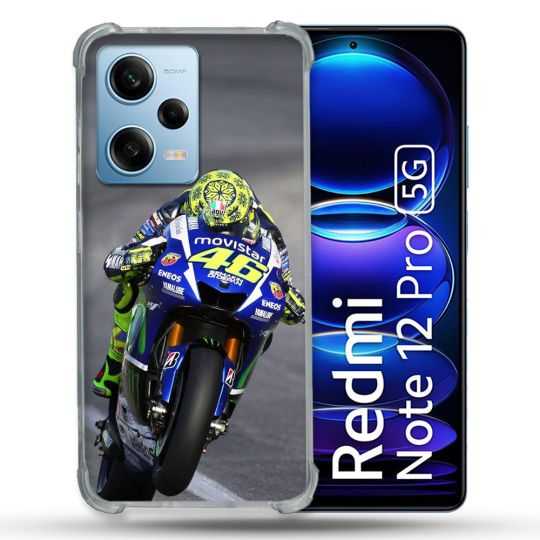 Coque Renforcée En Verre Trempé Pour Xiaomi Redmi Note 12 Pro 5G Moto Course GP Wheeling 46
