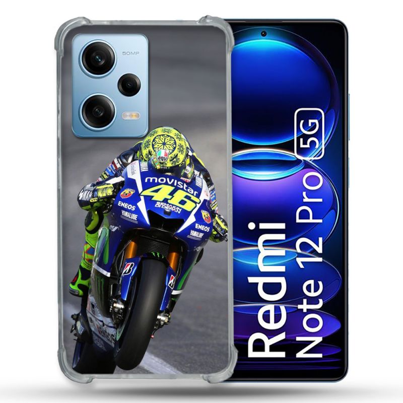 Coque Renforcée En Verre Trempé Pour Xiaomi Redmi Note 12 Pro 5G Moto Course GP Wheeling 46