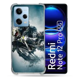 Coque Renforcée En Verre Trempé Pour Xiaomi Redmi Note 12 Pro 5G Moto Cross Ombre