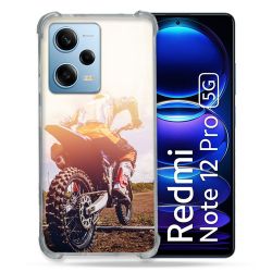 Coque Renforcée En Verre Trempé Pour Xiaomi Redmi Note 12 Pro 5G Moto Cross Soleil