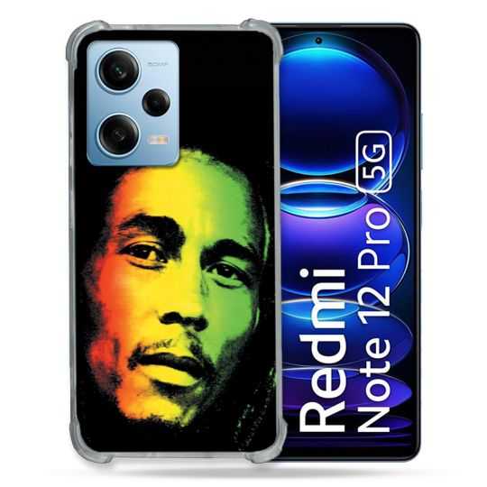 Coque Renforcée En Verre Trempé Pour Xiaomi Redmi Note 12 Pro 5G Musique Bob Marley 2