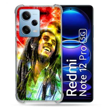 Coque Renforcée En Verre Trempé Pour Xiaomi Redmi Note 12 Pro 5G Musique Bob Marley Color