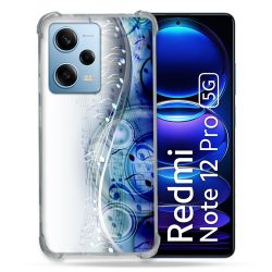 Coque Renforcée En Verre Trempé Pour Xiaomi Redmi Note 12 Pro 5G Musique Partition Vague