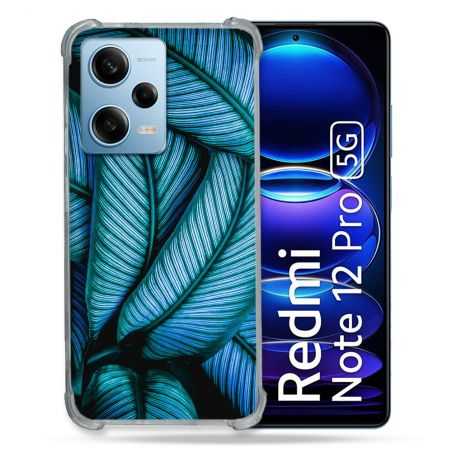Coque Renforcée En Verre Trempé Pour Xiaomi Redmi Note 12 Pro 5G Nature Feuille Palmier