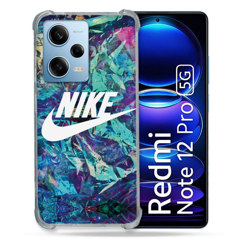 Coque Renforcée En Verre Trempé Pour Xiaomi Redmi Note 12 Pro 5G Nike Turquoise