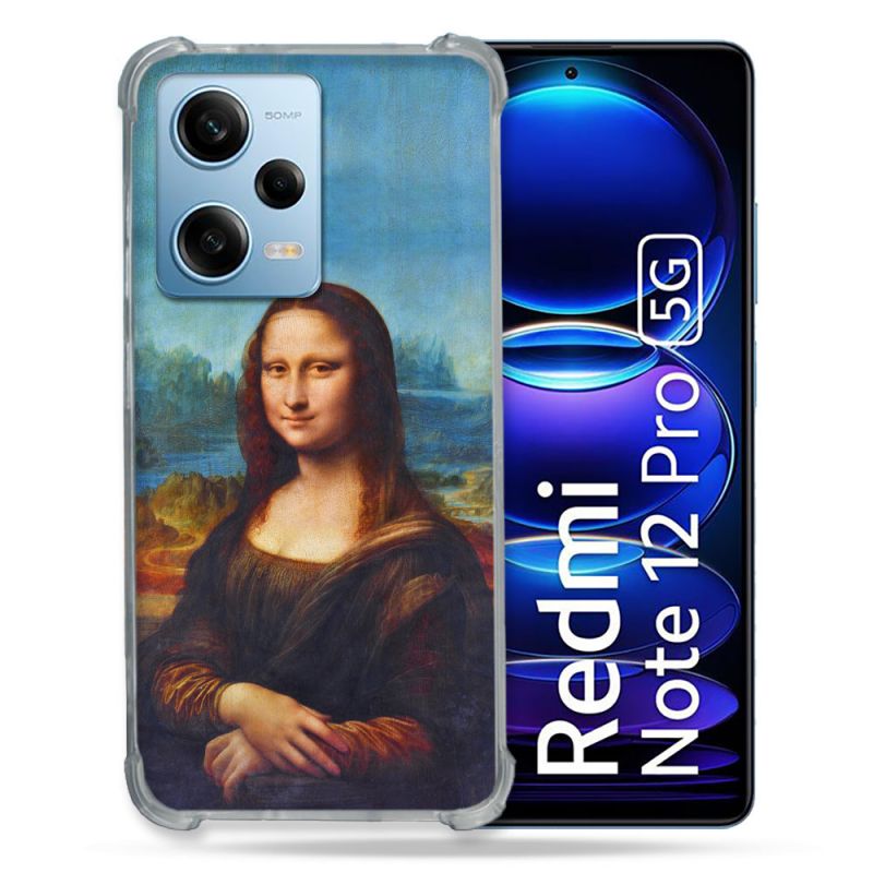 Coque Renforcée En Verre Trempé Pour Xiaomi Redmi Note 12 Pro 5G Peinture Joconde