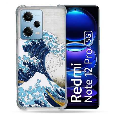 Coque Renforcée En Verre Trempé Pour Xiaomi Redmi Note 12 Pro 5G Peinture La Grande Vague