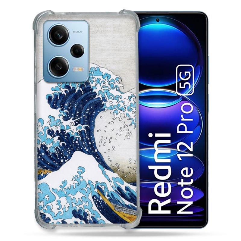 Coque Renforcée En Verre Trempé Pour Xiaomi Redmi Note 12 Pro 5G Peinture La Grande Vague