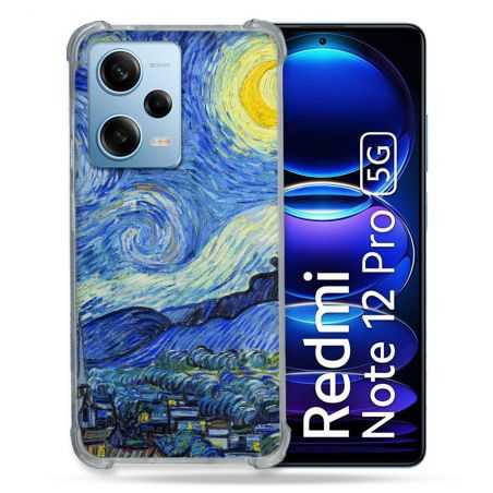 Coque Renforcée En Verre Trempé Pour Xiaomi Redmi Note 12 Pro 5G Peinture La nuit étoilée