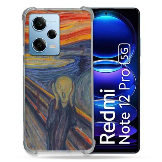 Coque Renforcée En Verre Trempé Pour Xiaomi Redmi Note 12 Pro 5G Peinture Le Cri