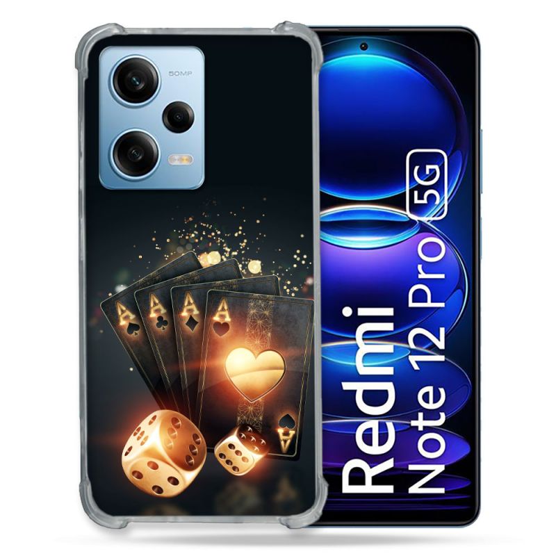 Coque Renforcée En Verre Trempé Pour Xiaomi Redmi Note 12 Pro 5G Poker Des