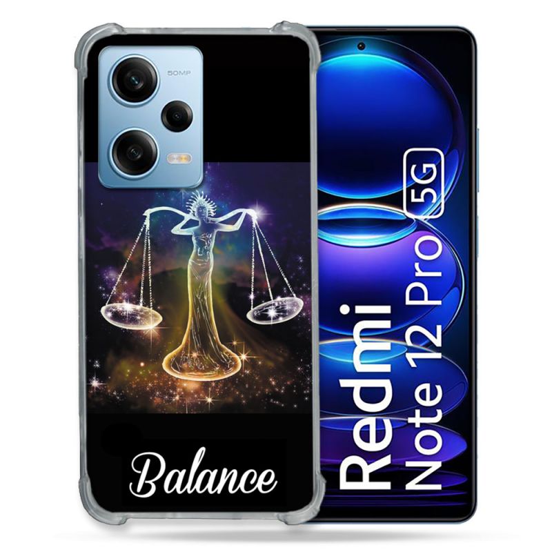 Coque Renforcée En Verre Trempé Pour Xiaomi Redmi Note 12 Pro 5G Signe Zodiaque 2 Balance
