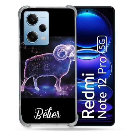 Coque Renforcée En Verre Trempé Pour Xiaomi Redmi Note 12 Pro 5G Signe Zodiaque 2 Bélier