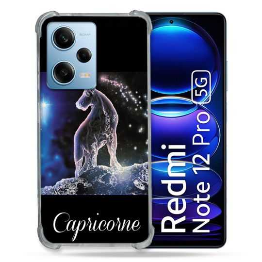 Coque Renforcée En Verre Trempé Pour Xiaomi Redmi Note 12 Pro 5G Signe Zodiaque 2 Capricorne
