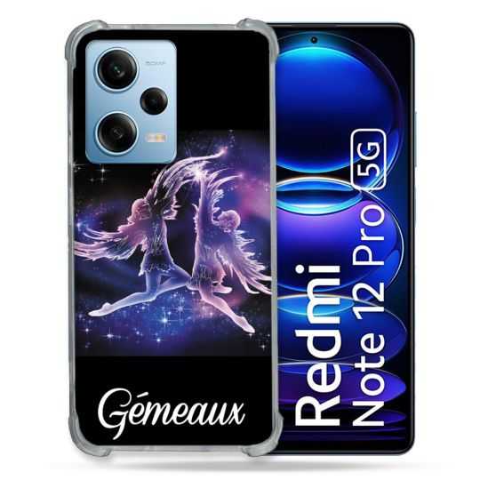 Coque Renforcée En Verre Trempé Pour Xiaomi Redmi Note 12 Pro 5G Signe Zodiaque 2 Gémeaux