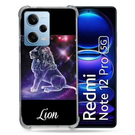 Coque Renforcée En Verre Trempé Pour Xiaomi Redmi Note 12 Pro 5G Signe Zodiaque 2 Lion