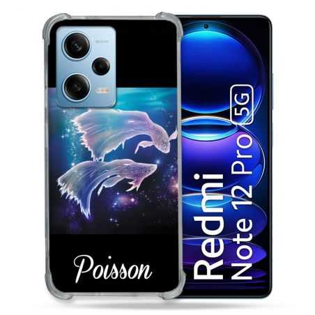 Coque Renforcée En Verre Trempé Pour Xiaomi Redmi Note 12 Pro 5G Signe Zodiaque 2 Poisson