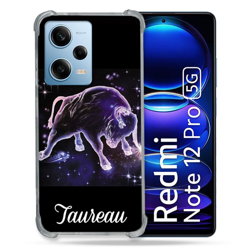 Coque Renforcée En Verre Trempé Pour Xiaomi Redmi Note 12 Pro 5G Signe Zodiaque 2 Taureau