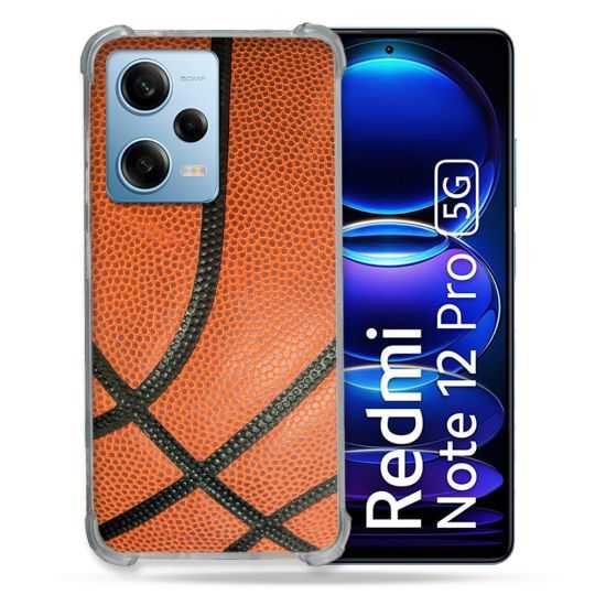 Coque Renforcée En Verre Trempé Pour Xiaomi Redmi Note 12 Pro 5G Sport Ballon Basket