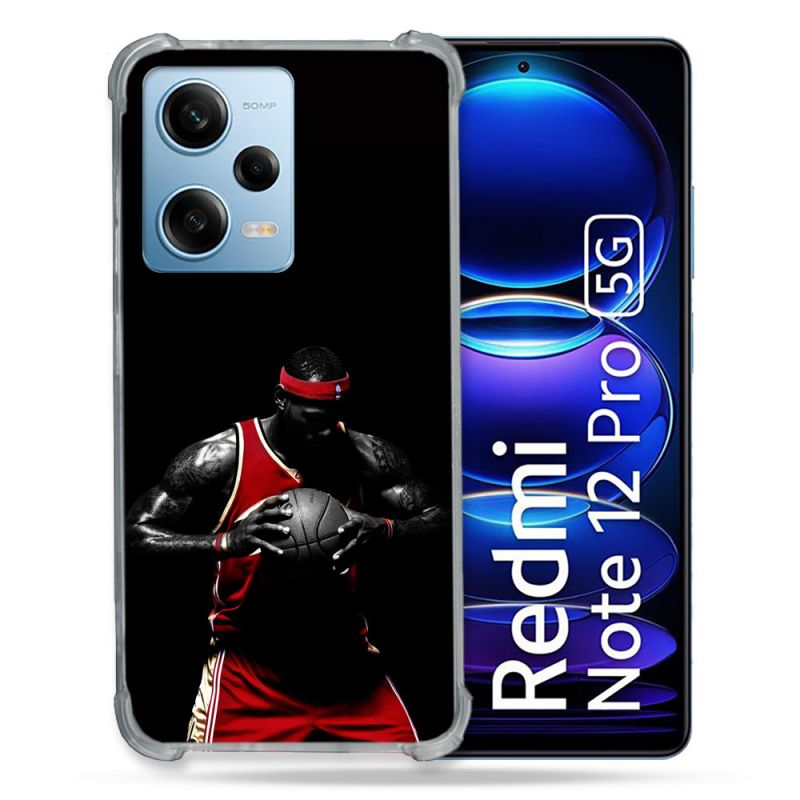 Coque Renforcée En Verre Trempé Pour Xiaomi Redmi Note 12 Pro 5G Sport Basketeur