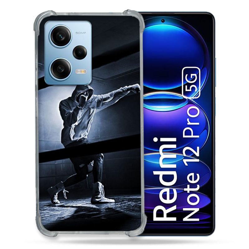 Coque Renforcée En Verre Trempé Pour Xiaomi Redmi Note 12 Pro 5G Sport Boxe Poing