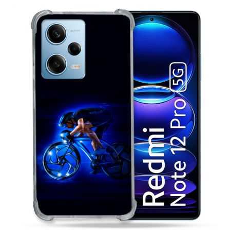Coque Renforcée En Verre Trempé Pour Xiaomi Redmi Note 12 Pro 5G Sport Cyclisme Bleu