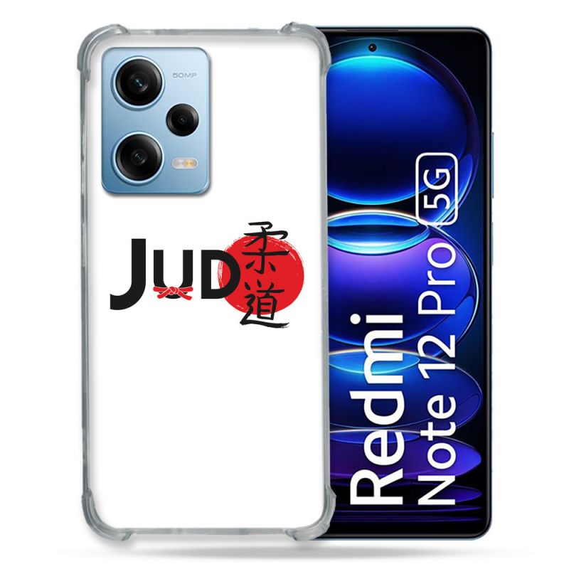 Coque Renforcée En Verre Trempé Pour Xiaomi Redmi Note 12 Pro 5G Sport Judo Logo