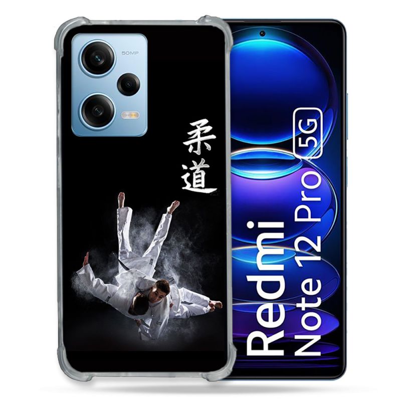 Coque Renforcée En Verre Trempé Pour Xiaomi Redmi Note 12 Pro 5G Sport Judo Noir