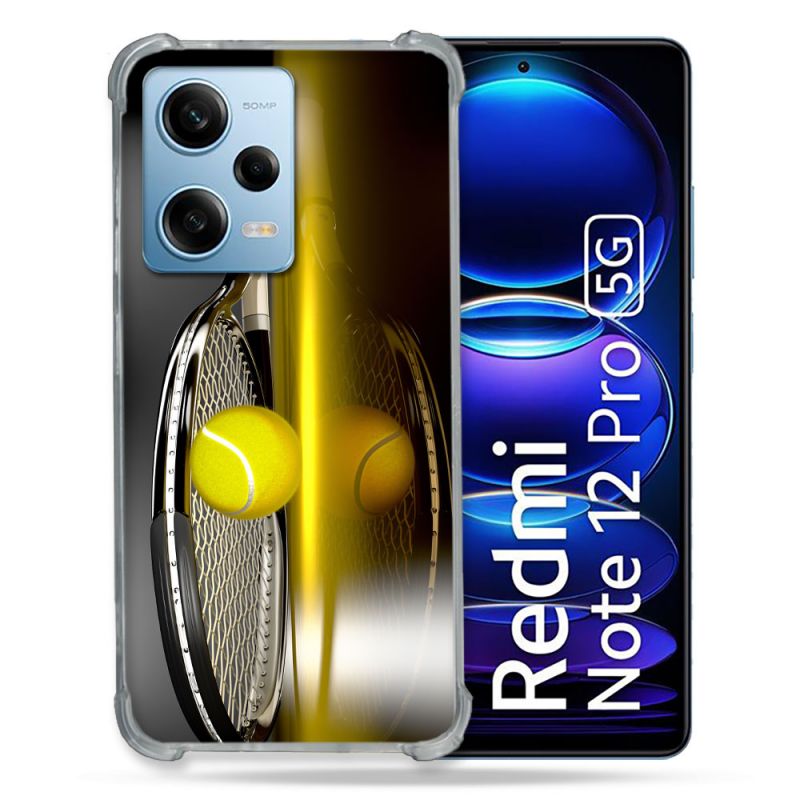 Coque Renforcée En Verre Trempé Pour Xiaomi Redmi Note 12 Pro 5G Sport Tennis Reflet